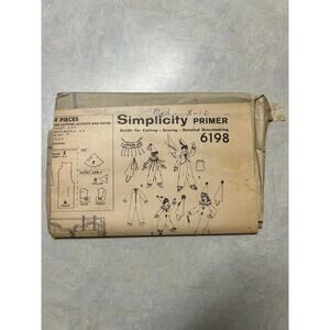 Vintage 1965 Simplicity Primer Pattern #6198 Children's Clown Costume Size 8-10